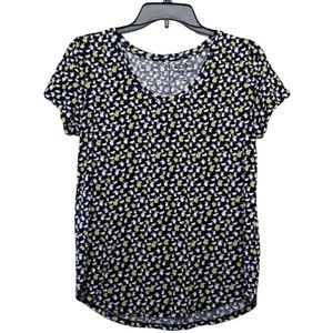 LOFT Lemon Print Tee, Vintage Soft, S